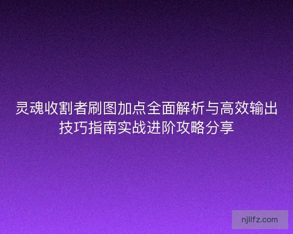 灵魂收割者刷图加点全面解析与高效输出技巧指南实战进阶攻略分享